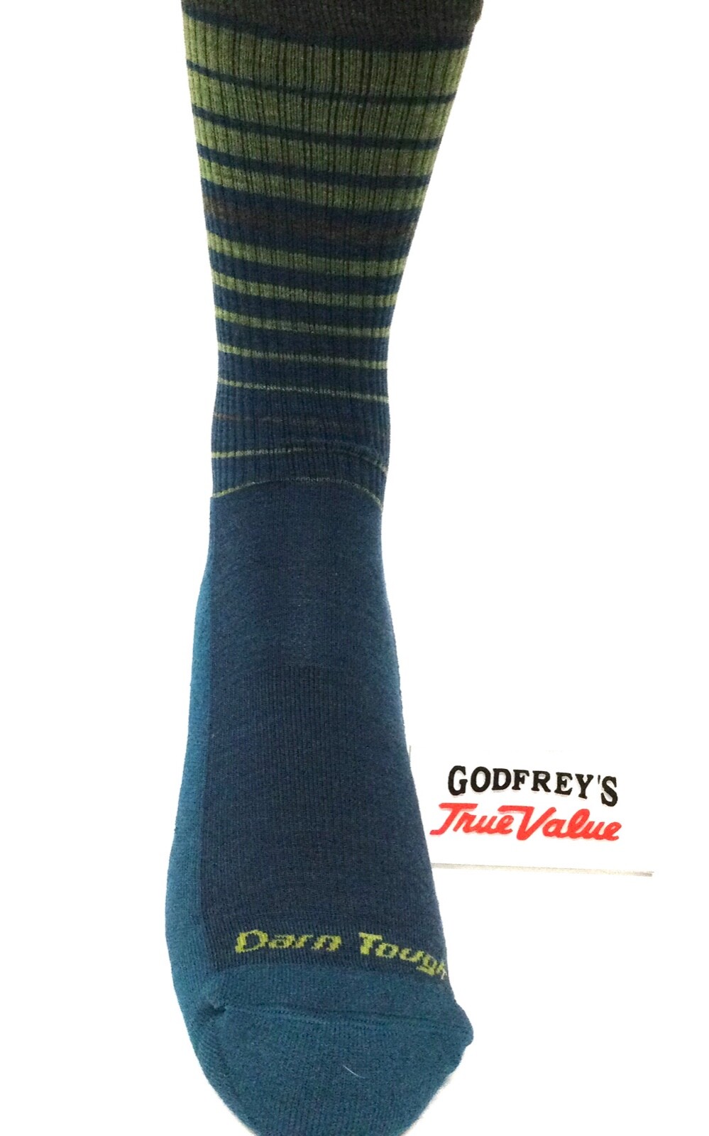 6036 Dark Teal Darn Tough Frequency Merino Wool Mens Crew Light Cushion Sock