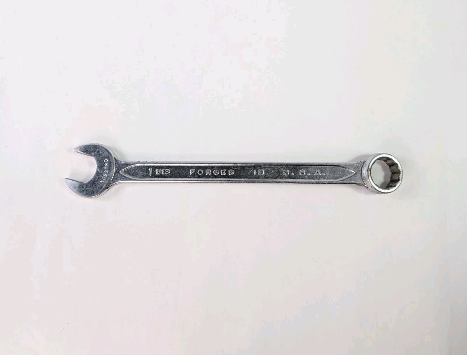 Vintage Indestro 1082 1  1/16" Combination Wrench Select Steel Forged In USA