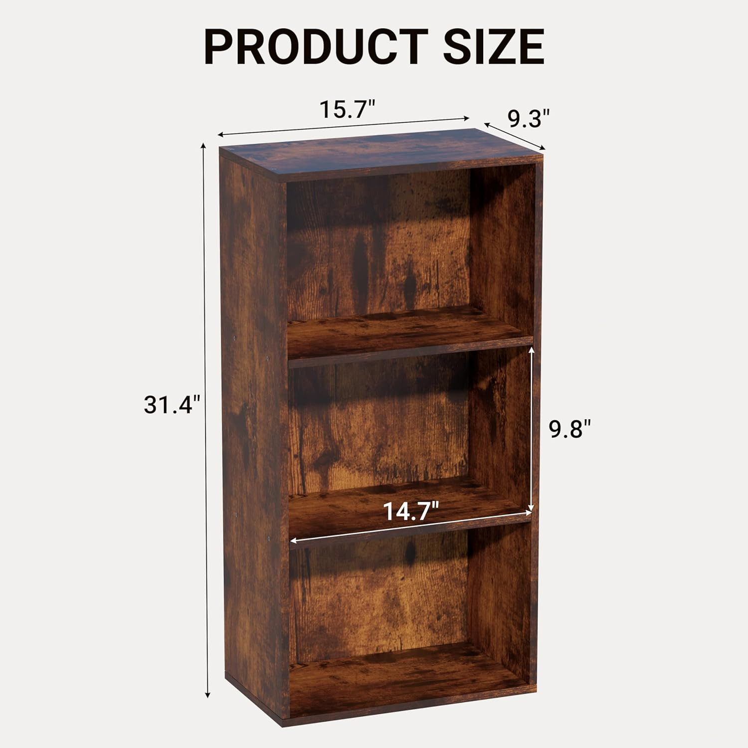 Cube Storage Organizer,Wooden Low Bookcase with Closed Back Panel,Freestanding S
