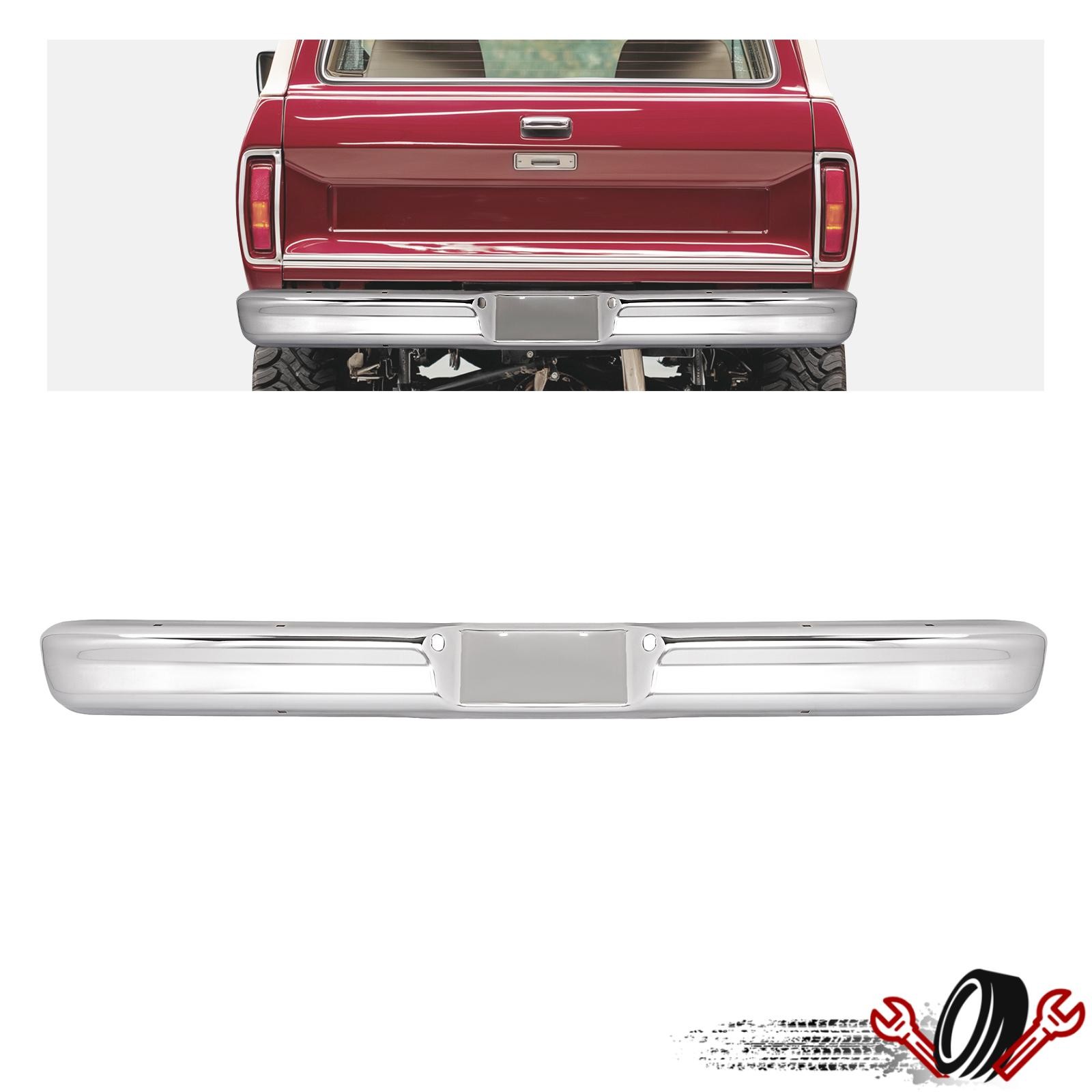 Fit For Ford F100 F150 F250 Styleside Bed Bronco 1973-1979 Rear Bumper Face Bar