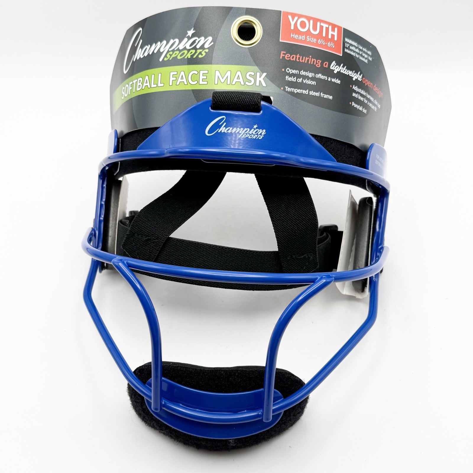 CHAMPION SPORTS Youth (6 1/4-6 3/4) SoftBall, Face Mask, Blue New