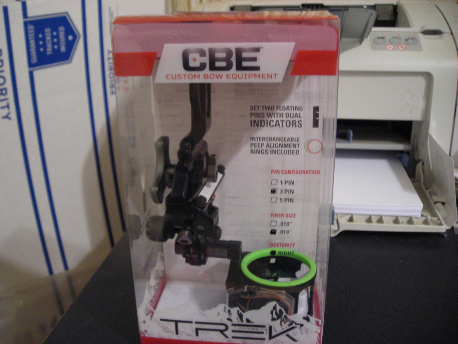 NEW CBE Trek Hunting Bow Sight 3 Pin .019, Right Handed Slider TKS-3-RH-19