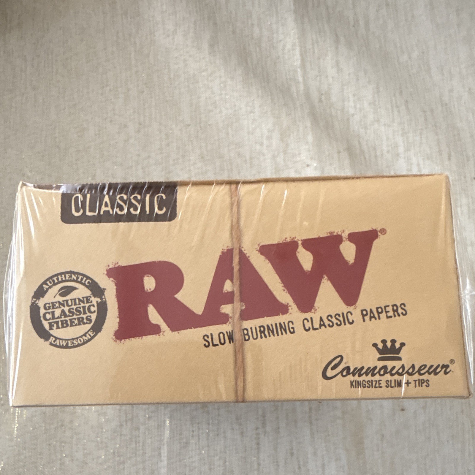 RAW Classic Connoisseur King Size Slim + Tips Rolling Papers 24 Pack Box