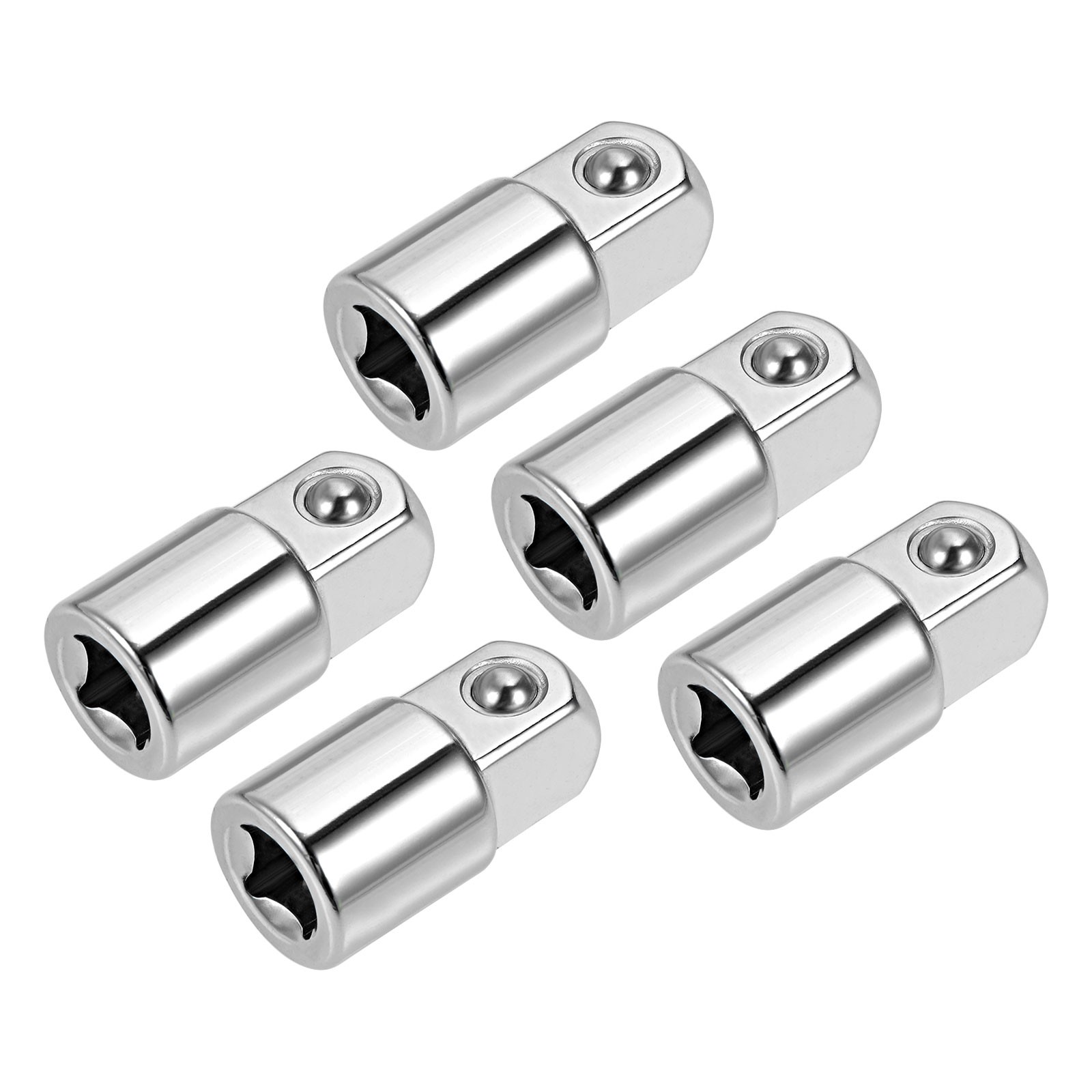 5pcs 1/4" Drive (F) x 3/8" (M) Socket Reducer Adapters Female to Male Silver
