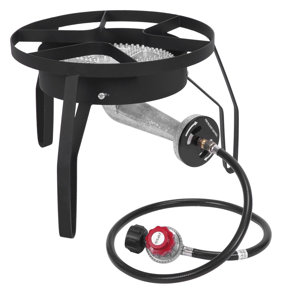 20W BTU Outdoor Round Furnace w/ 1.2m Leather Tube & 0-20psig Valve, Head 26cm