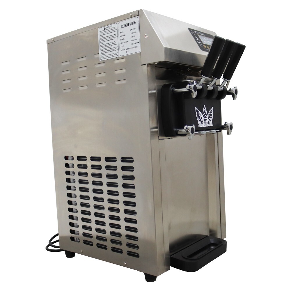 Soft Ice Cream Mahcine 3 Flavors Ice Cream Maker LED Display 110V Pre-cooling