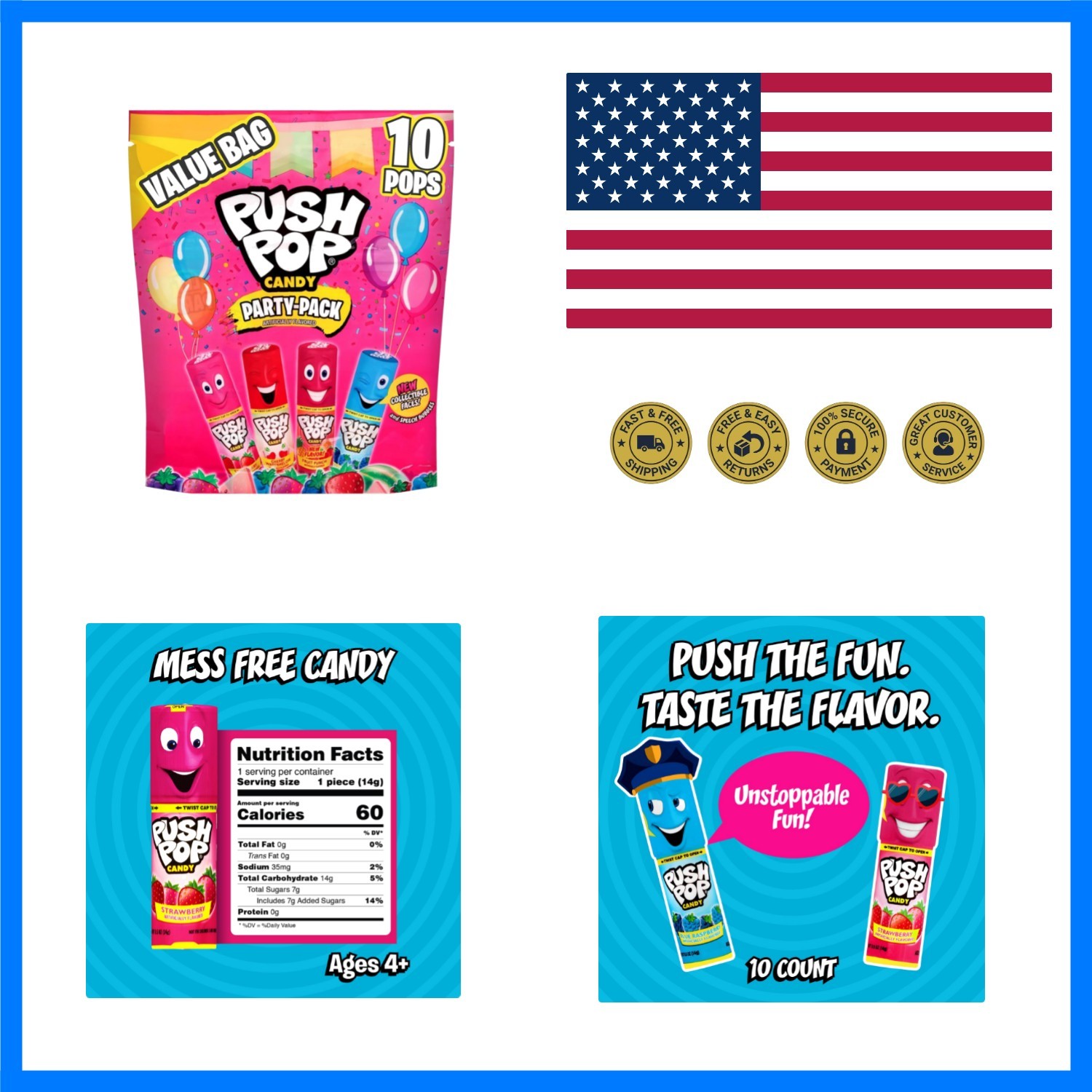Lollipops Hard Candy Variety Pack 10 Count Lollipops | Individually Wrapped i...