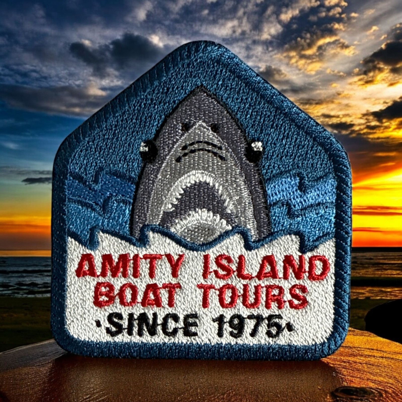 Amity Island Boat Tours 1975 (Jaws) Embroidery Patch 3.12 X 2.94