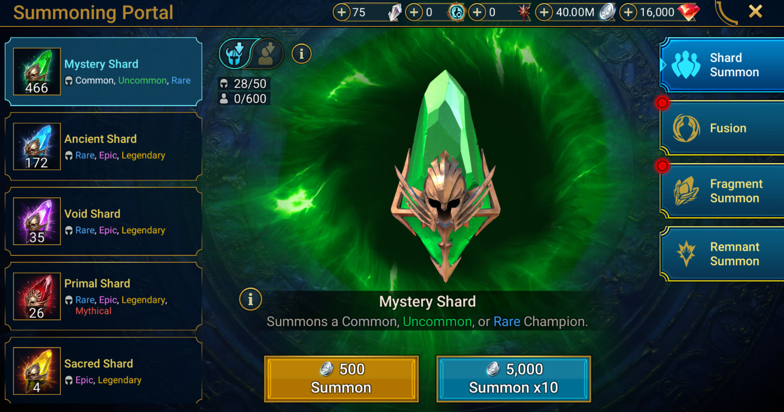 Raid Shadow Legends | Starter : 170 Ancient, 35 Void, 26 Primal, 4 Sacred Shards