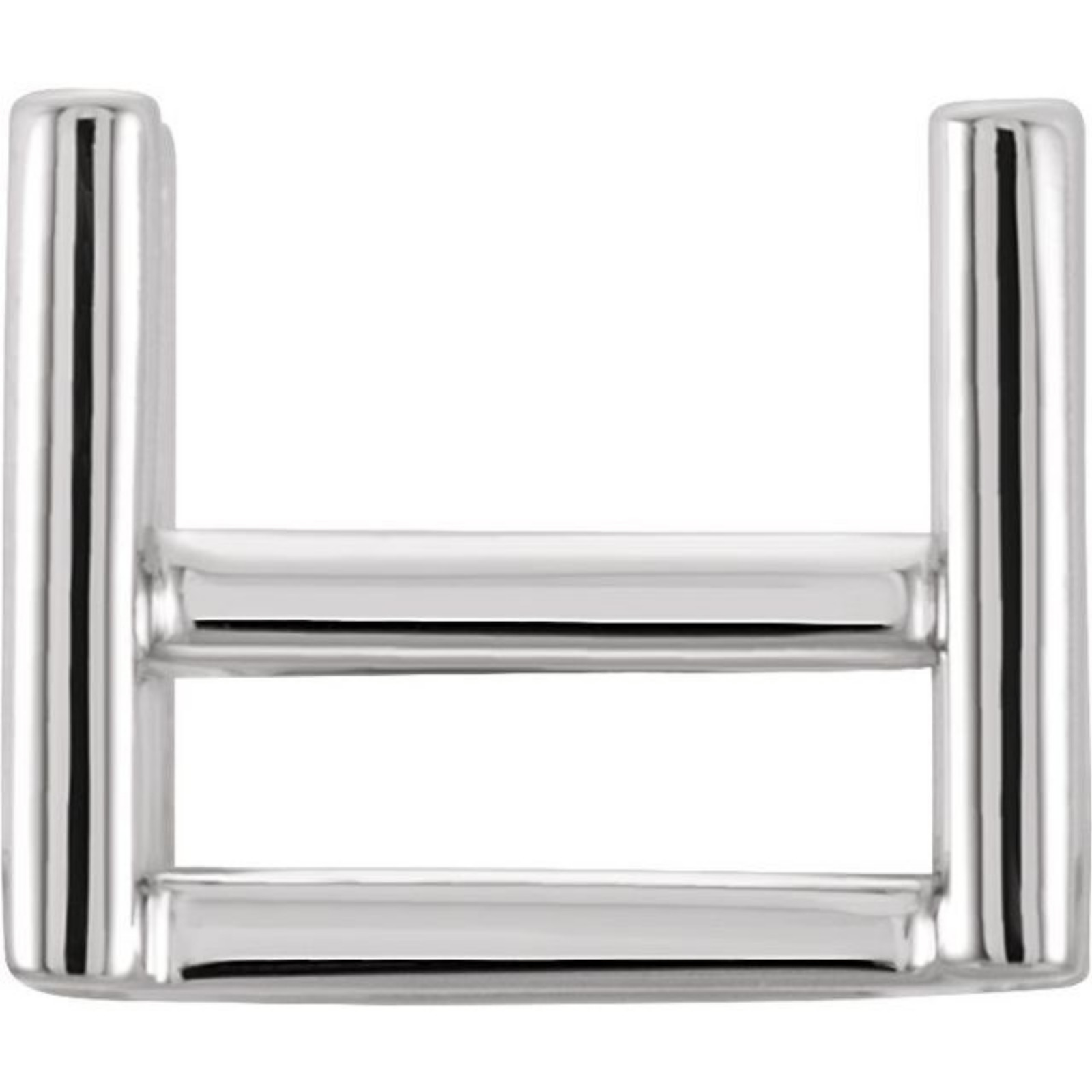 8mm Square Princess Cut Pre Notched 14k White Gold Basket 4 Prong Setting Mount