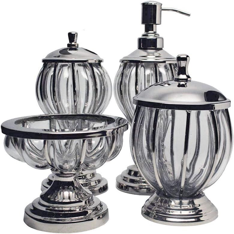 Livevie Royal Paris Collection 4-Piece Brass Wire Frame Bathroom Accessory Set