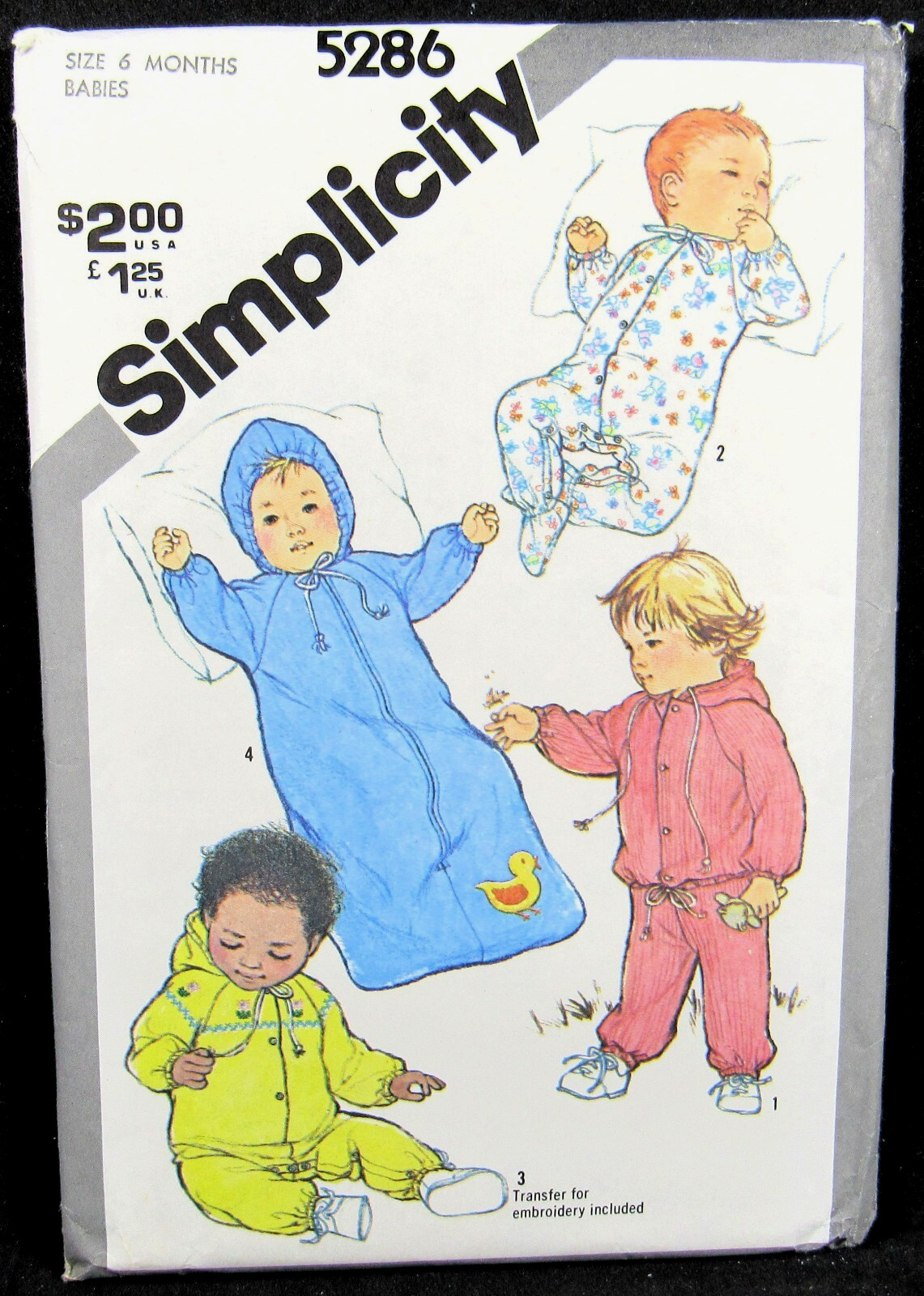Baby Bunting Pants Hooded Jacket Pattern Size 6M Simplicity 5286 Uncut