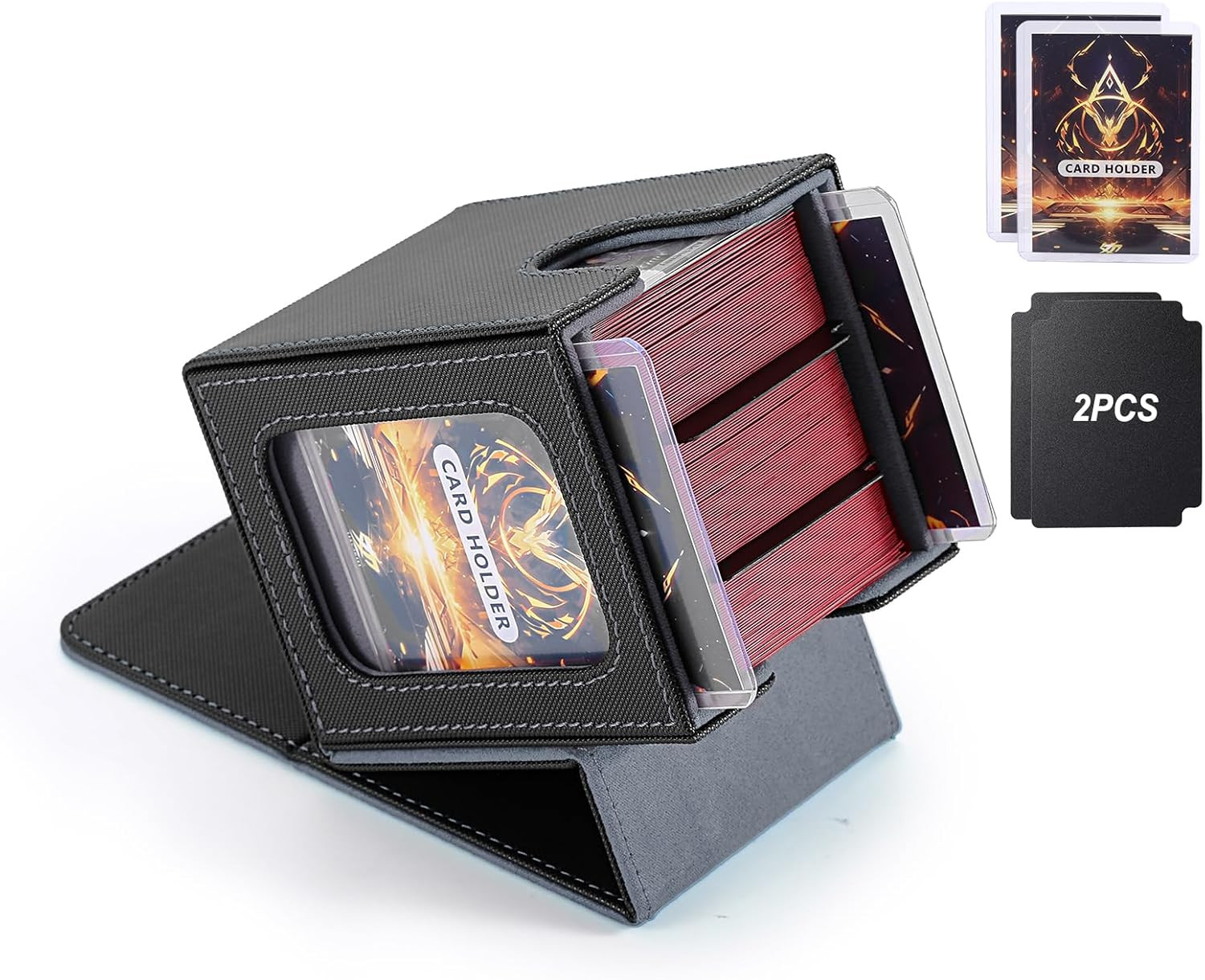 MTG Deck Box, Double Display Window MTG, Commander Deck Box Fits 120+ Single Sle