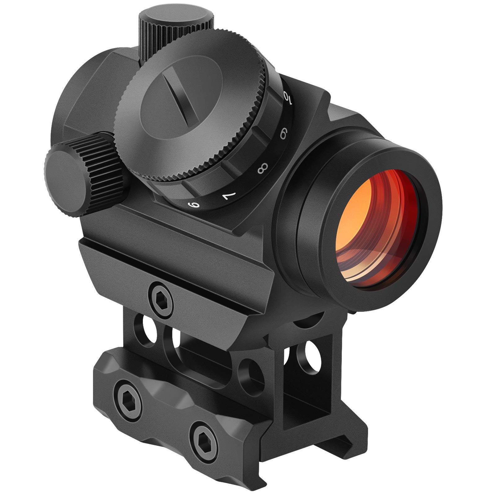 MidTen 2MOA Red Dot Sight, 1x25mm Reflex Sight Waterproof & Shockproof Black