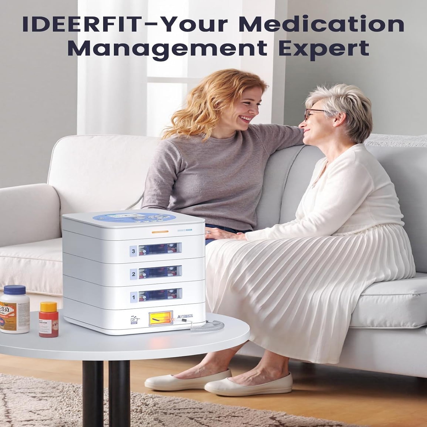 28-Day Automatic Pill Dispenser – App & On-Device Setup by Family LCD Display US
