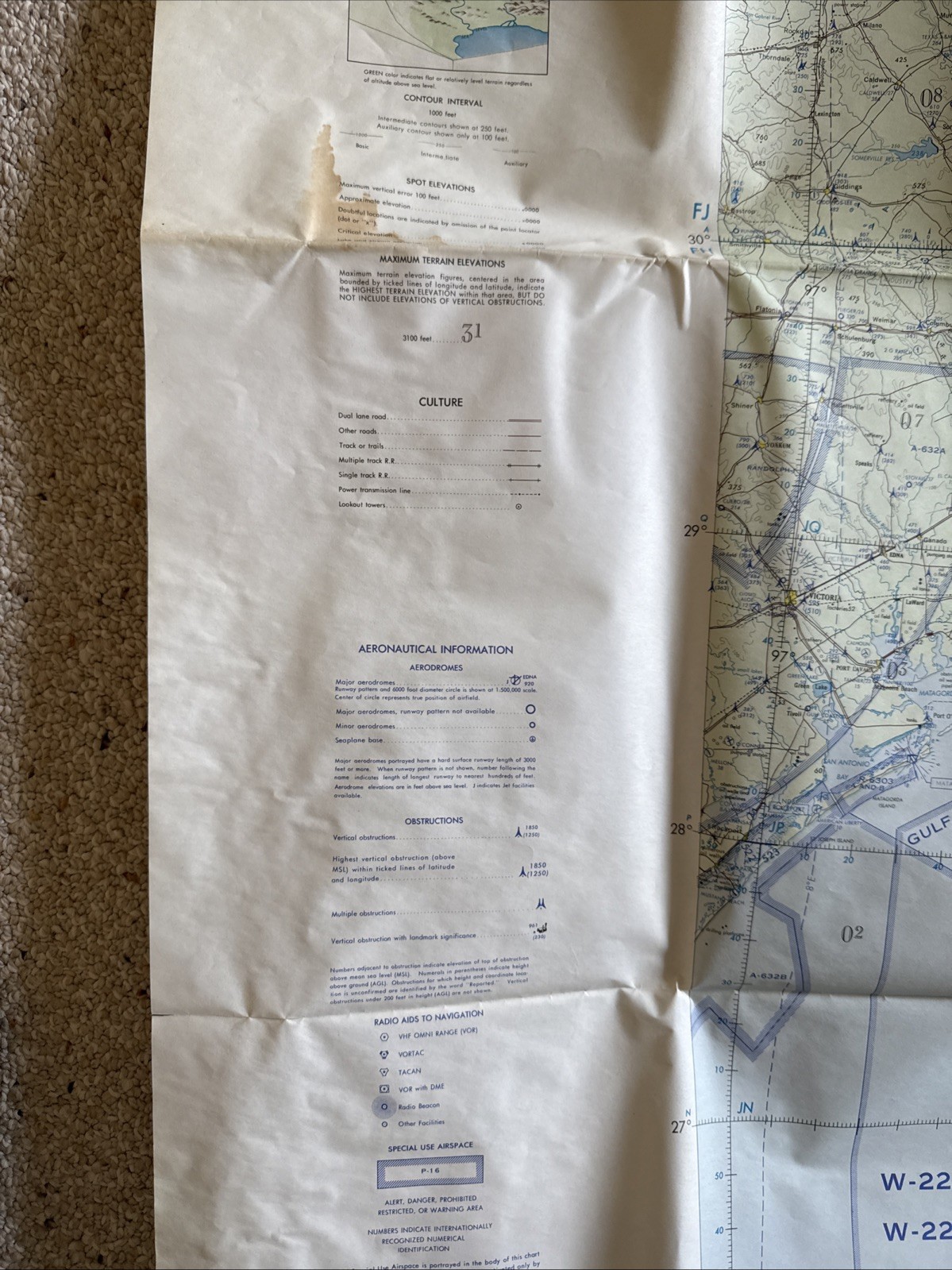 Vintage ONC H-24 Operational Navigation Chart – Military Aviation Map – Cold War