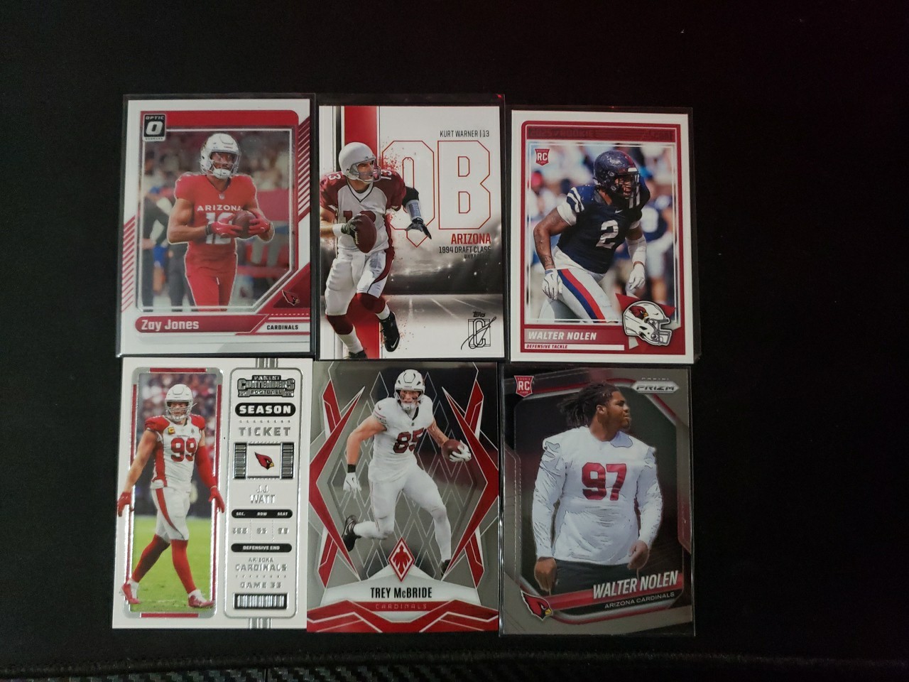 Arizona Cardinals 6 Card Lot