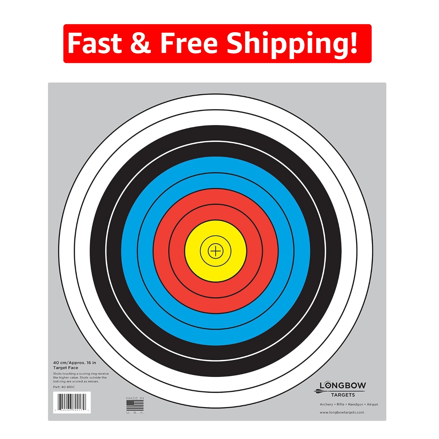 Longbow 20 Pack of 40cm Archery Targets - Perfect for Training & Competitions