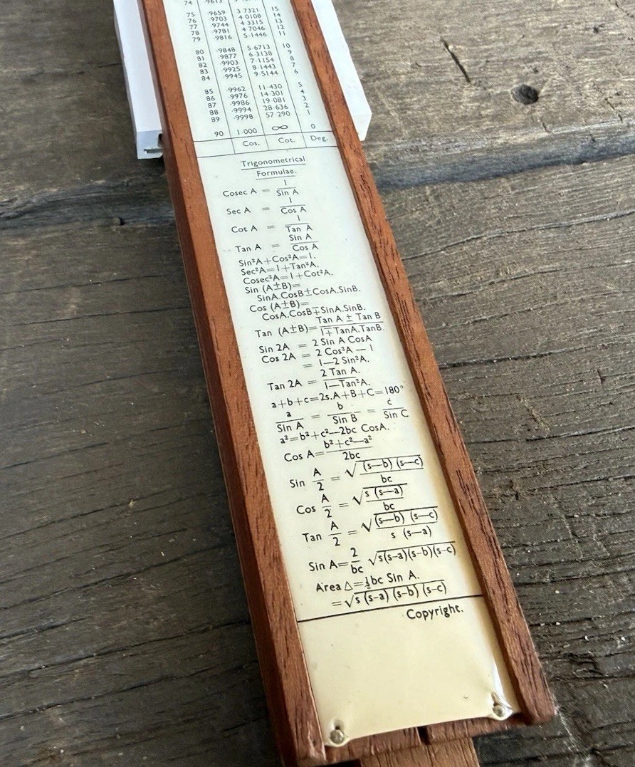Vintage Unique Log Log Slide Sliding Rule & Case Measuring Drawing Old Tool