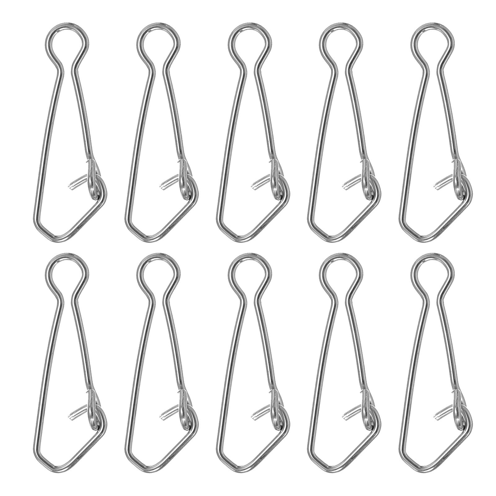 50Pcs 83Lbs Stainless Steel Fishing Snaps Swivels Clips Quick Change White