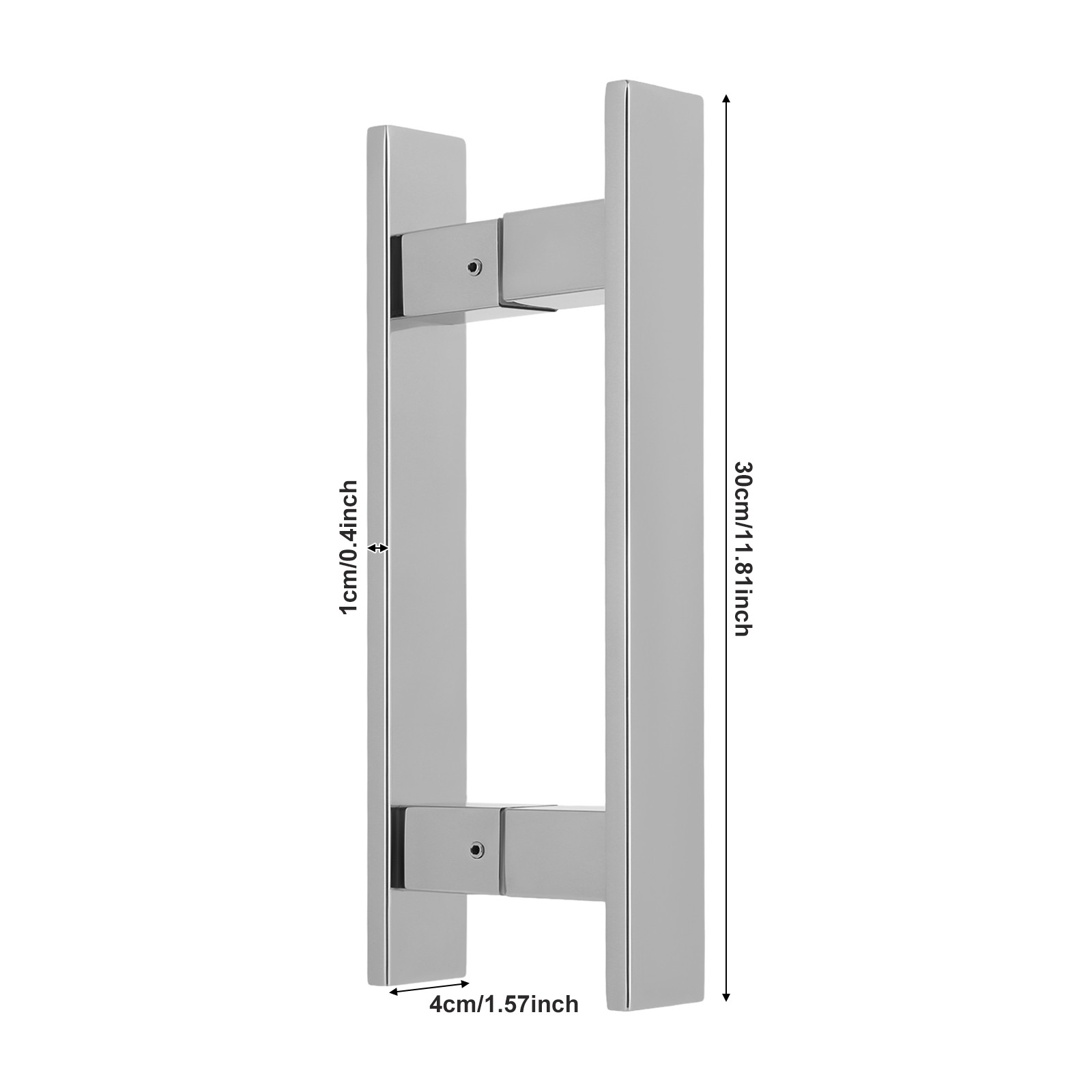 H-shaped Sliding Door Pull Handle, Double Sided Push Pull Door Handle, Silver