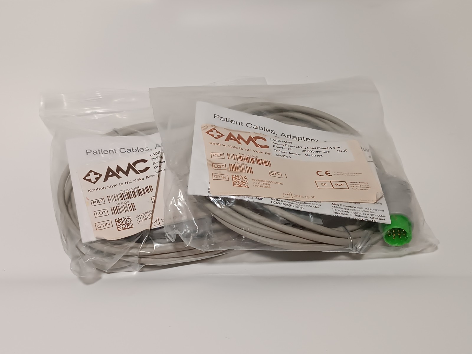 AMC CB-84398R ECG Trunk Cable L&T 3-Lead Planet & Star, Kontron to NK Yoke