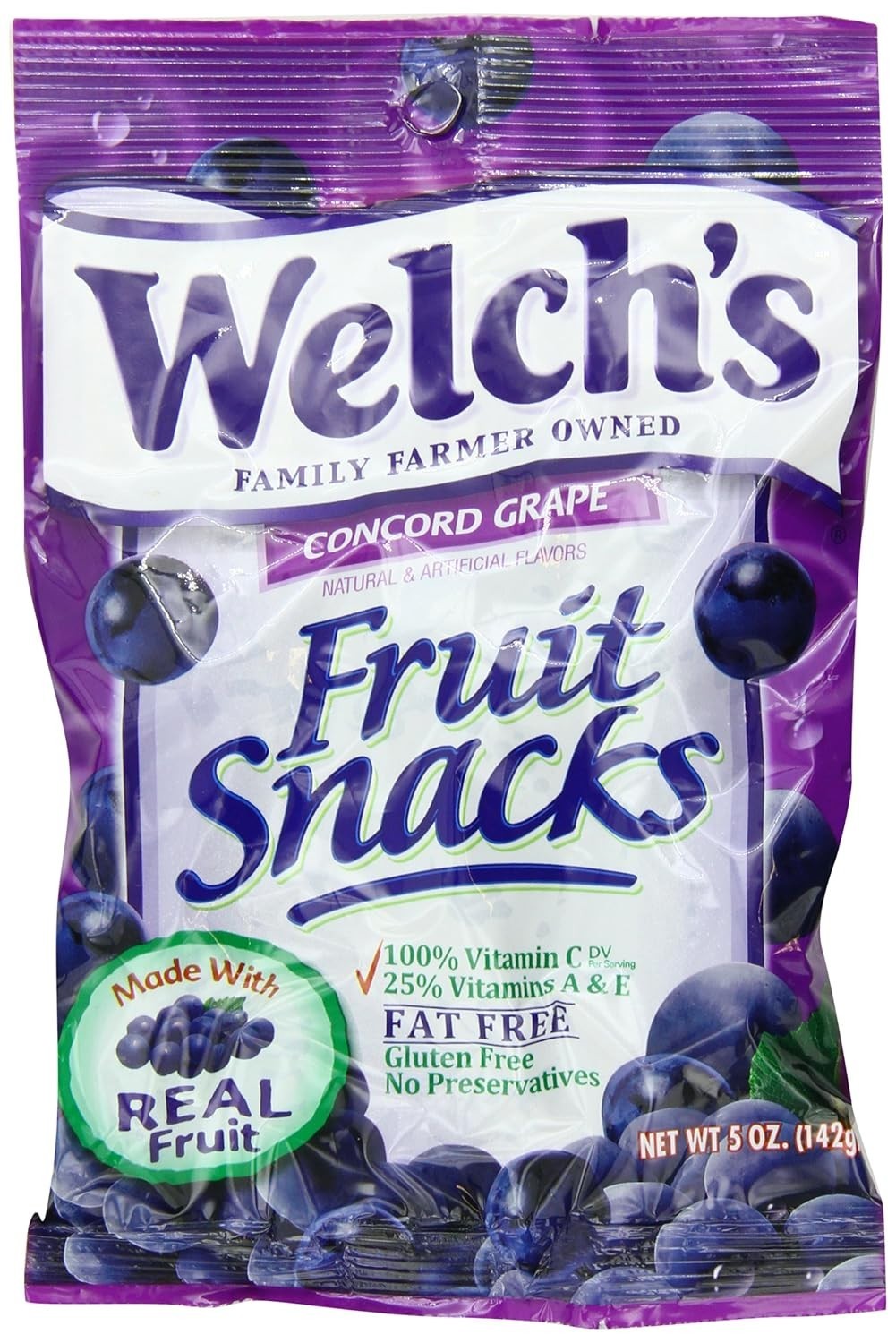 Welch's Grape Fruit Snacks, 5-Ounce (Pack of 12)