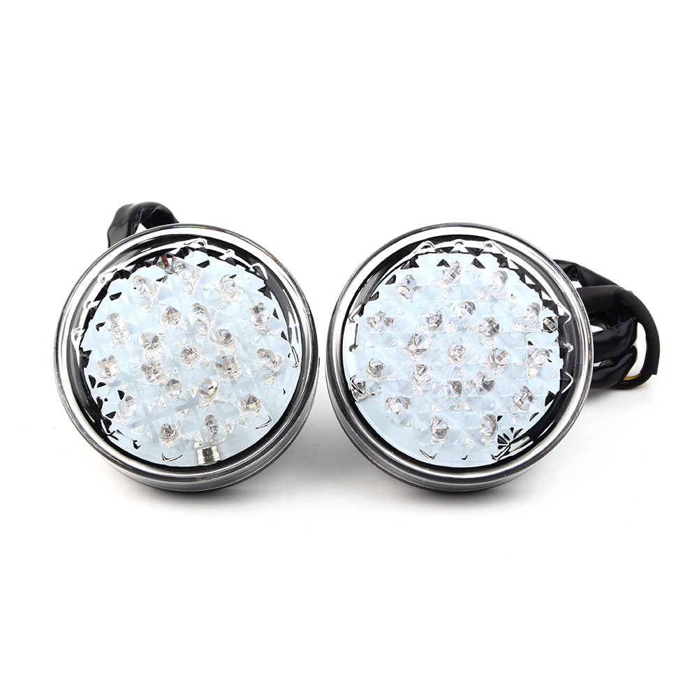 Clear LED Motor Round Smoke Turn Signal Indicator Blinker Light Lamp Amber 12V
