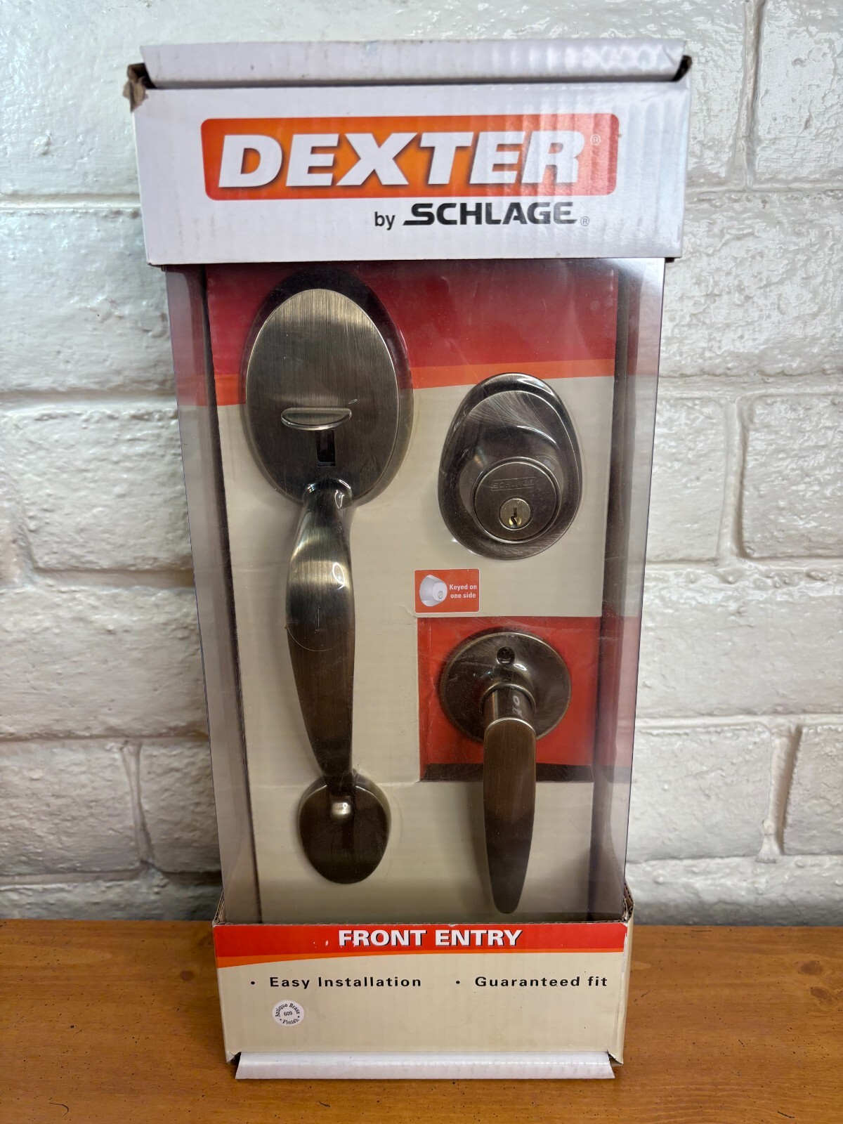 Keyed Deadbolt DEXTER by SCHLAGE Solid Brass Entrance GRADE 3 Security NOB JH60