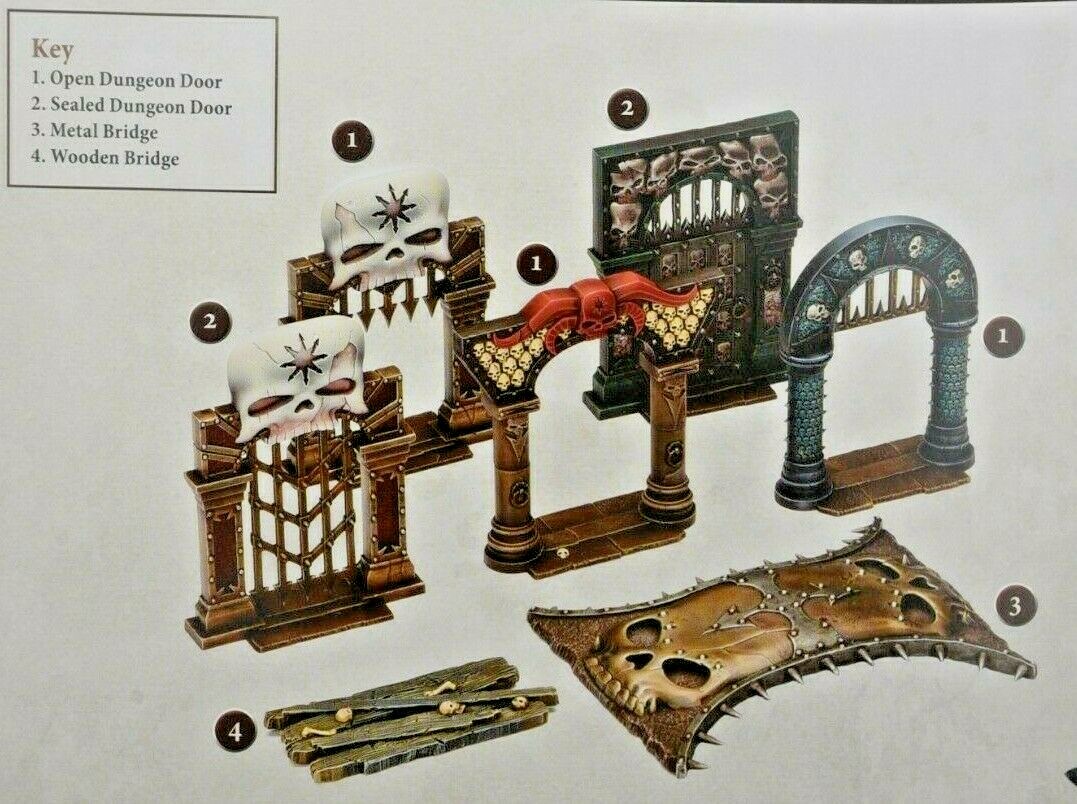 Warhammer AoS Warcry Underworlds Catacombs Dungeon Doors (5) Bridges (1) NO BOX