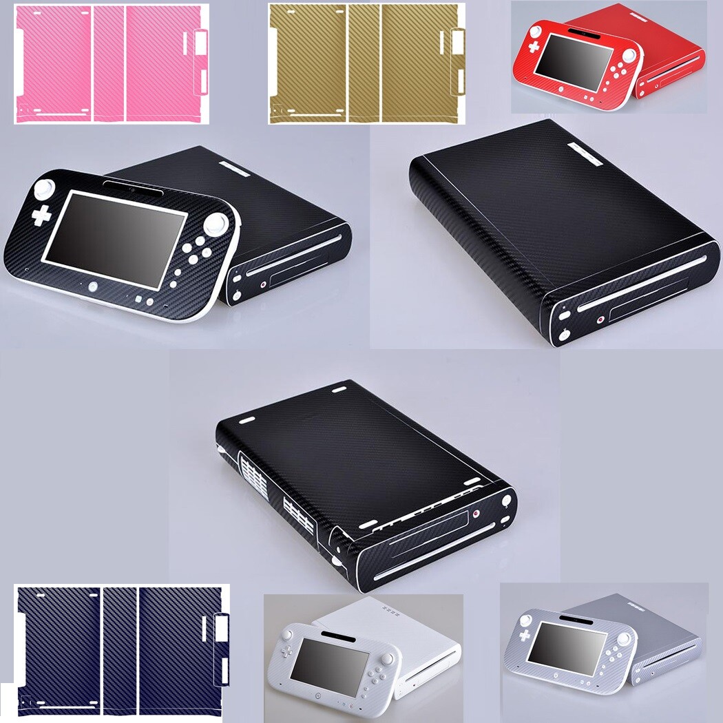 7 Colours Carbon Fiber Vinyl Cover Protector Skin Sticker for Nintendo Wii U