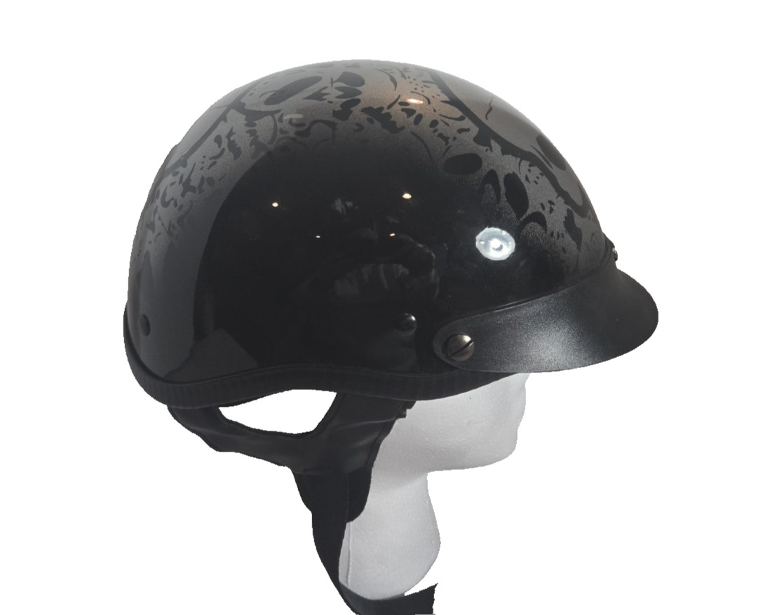 HCI 100 Silver Boneyard  DOT 1/2 Helmet Size XS