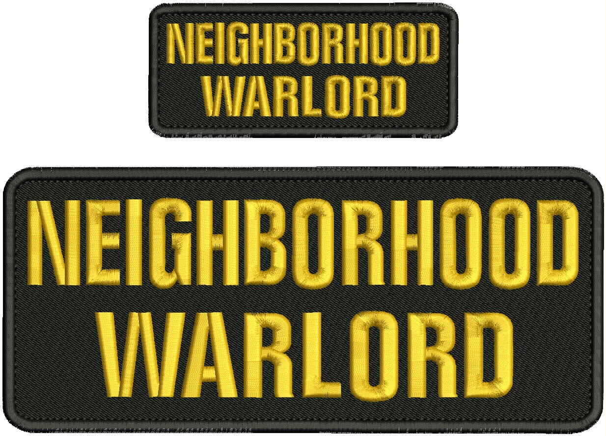 Collectible 2 Embroidery Patch ''NeighBorhood W'' 4x10 and 2x5 Gold On Black