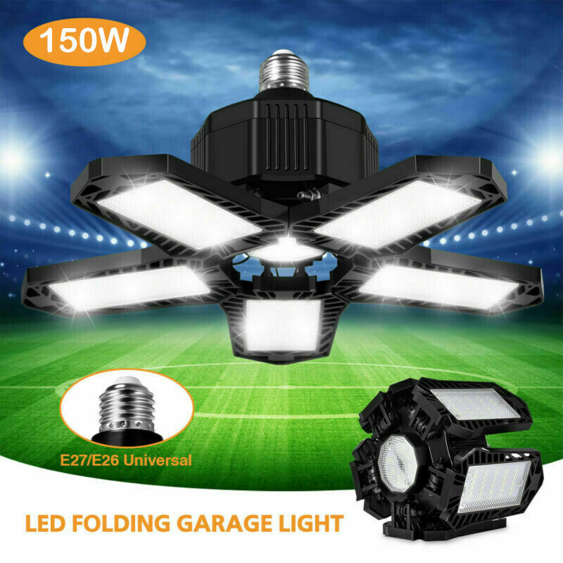 9000000LM LED Garage Light Super Bright Work Shop Ceiling Lights Deformable Bulb