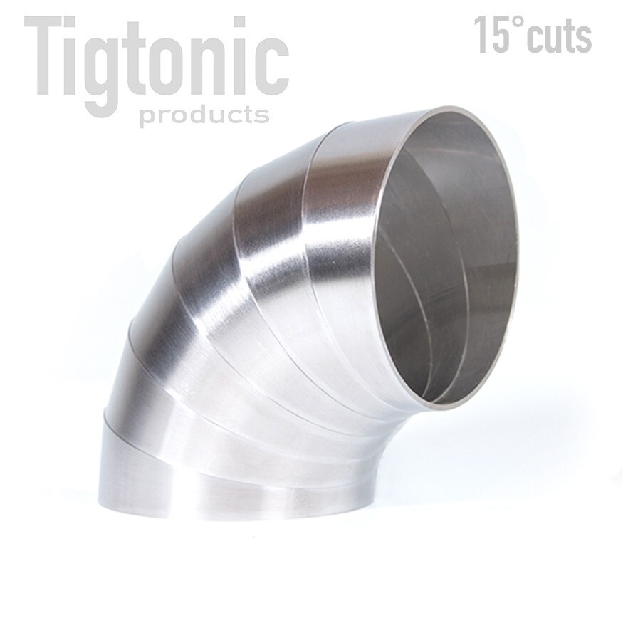 3" Tigtonic 304 Stainless 15° Pie Cuts 90 Degree 16 Gauge Exhaust Intake 6 Pack