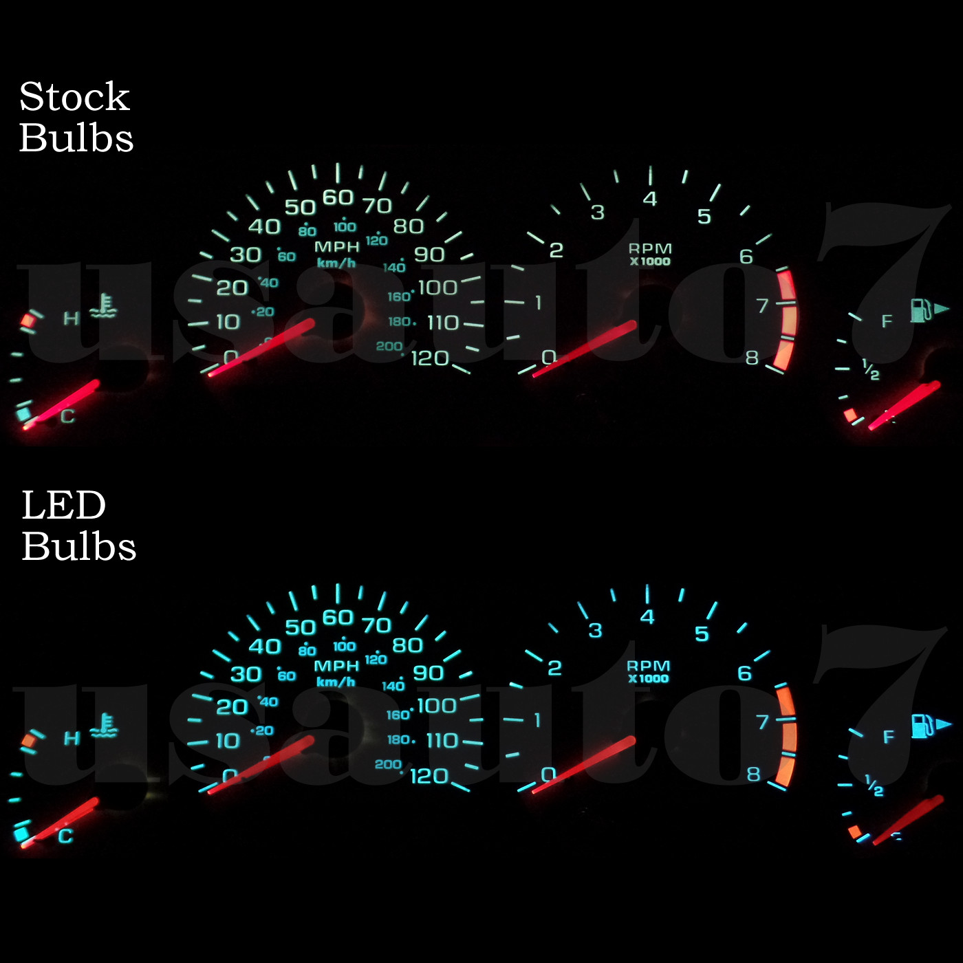 NEW Dash Instrument Cluster Gauge White LED LIGHT BULB KIT Fits 00-04 Dodge Neon