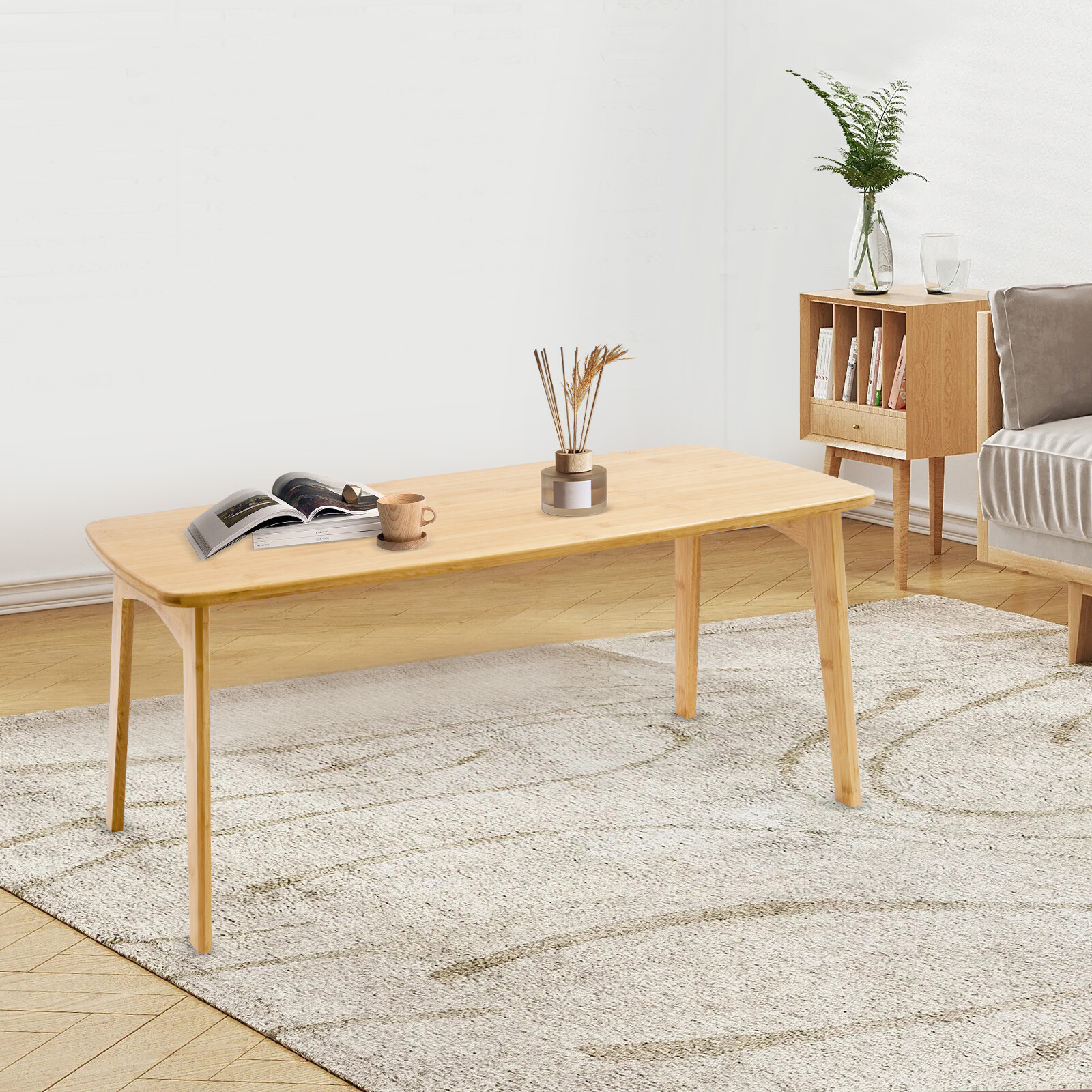 Folding Floor Table, Foldable Low Coffee Table, Portable Coffee Table for Sittin
