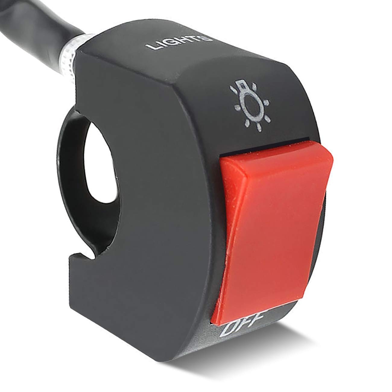 Red Handlebar Push Button Switch - Universal Fit for Motorcycles and Scooters