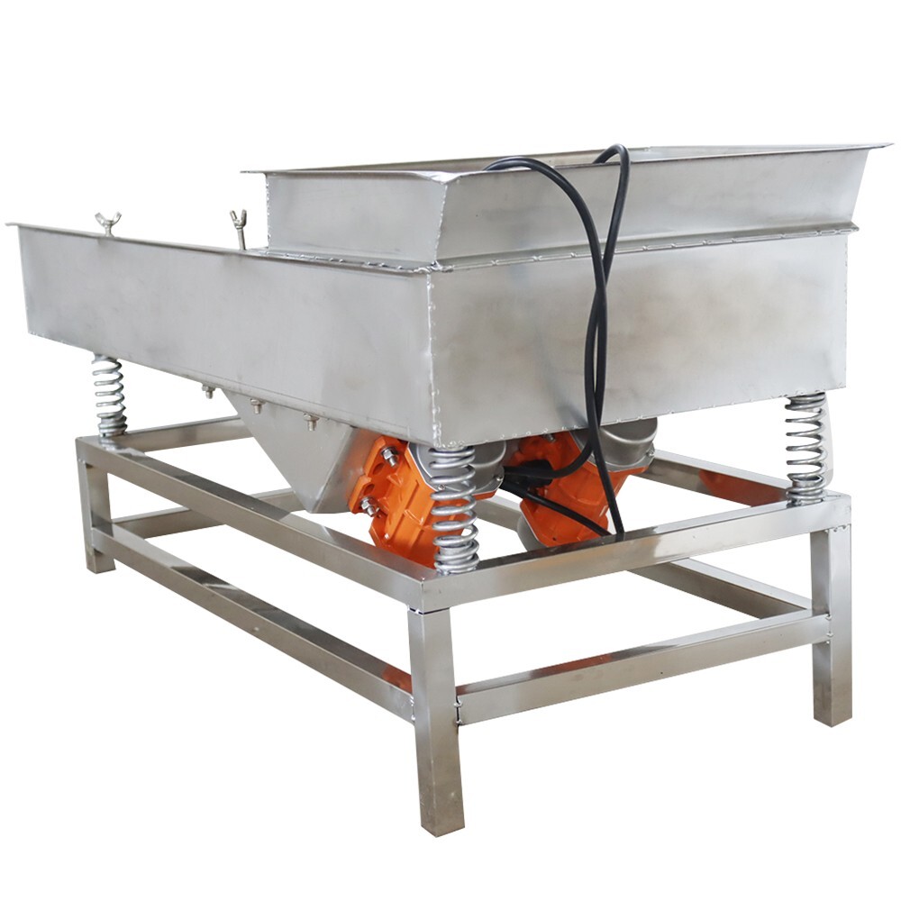 Single Layer 4mm Stainless Steel Linear Vibrating Screen 110V Screen Shaker