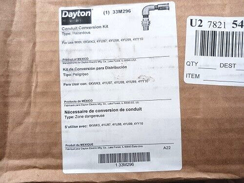 NEW Dayton 33M296 Hazardous Conduit Conversion Kit