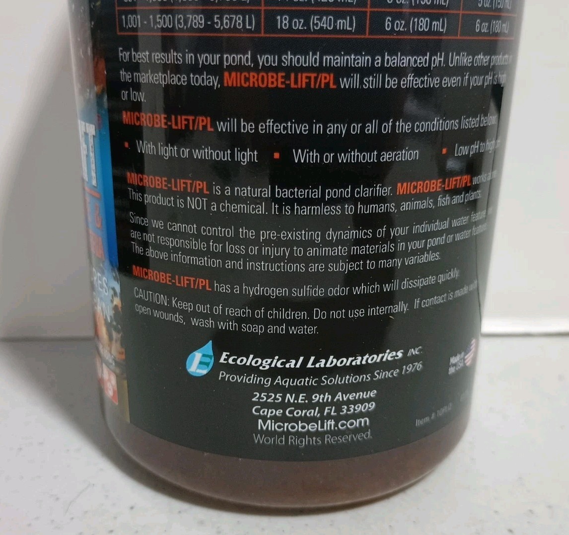 MICROBE-LIFT PL Pond Bacteria and Outdoor Water Garden Cleaner Safe for Live USA