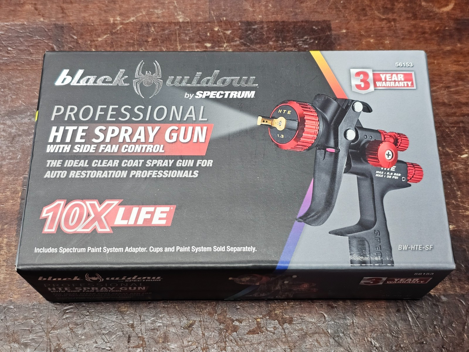 BLACK WIDOW Professional HTE Spray Gun with Side Fan Control #56153