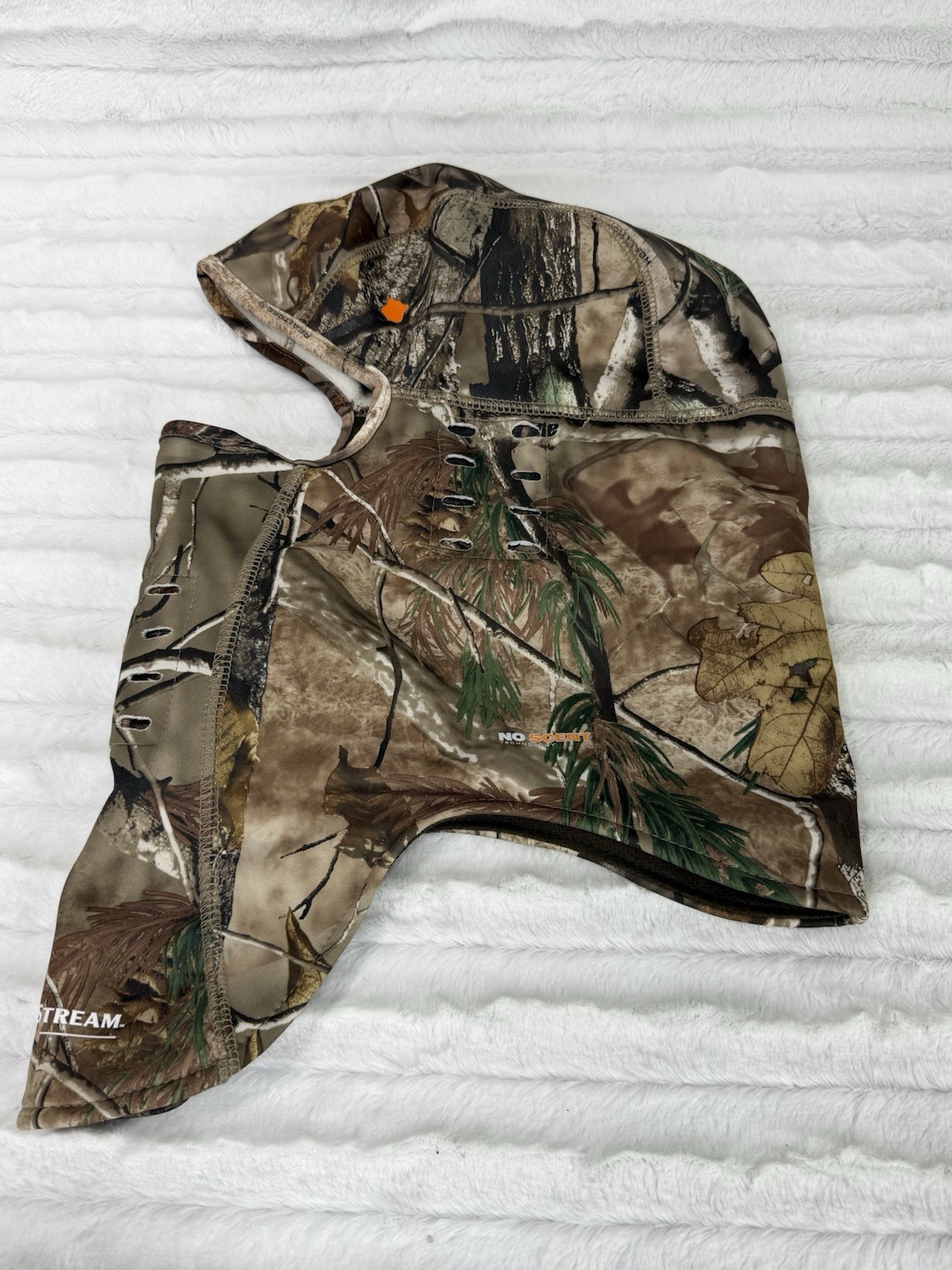 Field And Stream No Scent Camouflage Hunting Mask Hood Polyester Spandex EUC￼