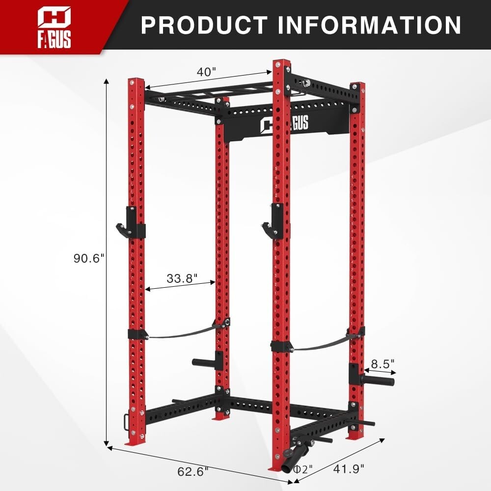 3"x3" Power Cage, 2400lbs Multi-Function Power Rack - NEW IN BOX