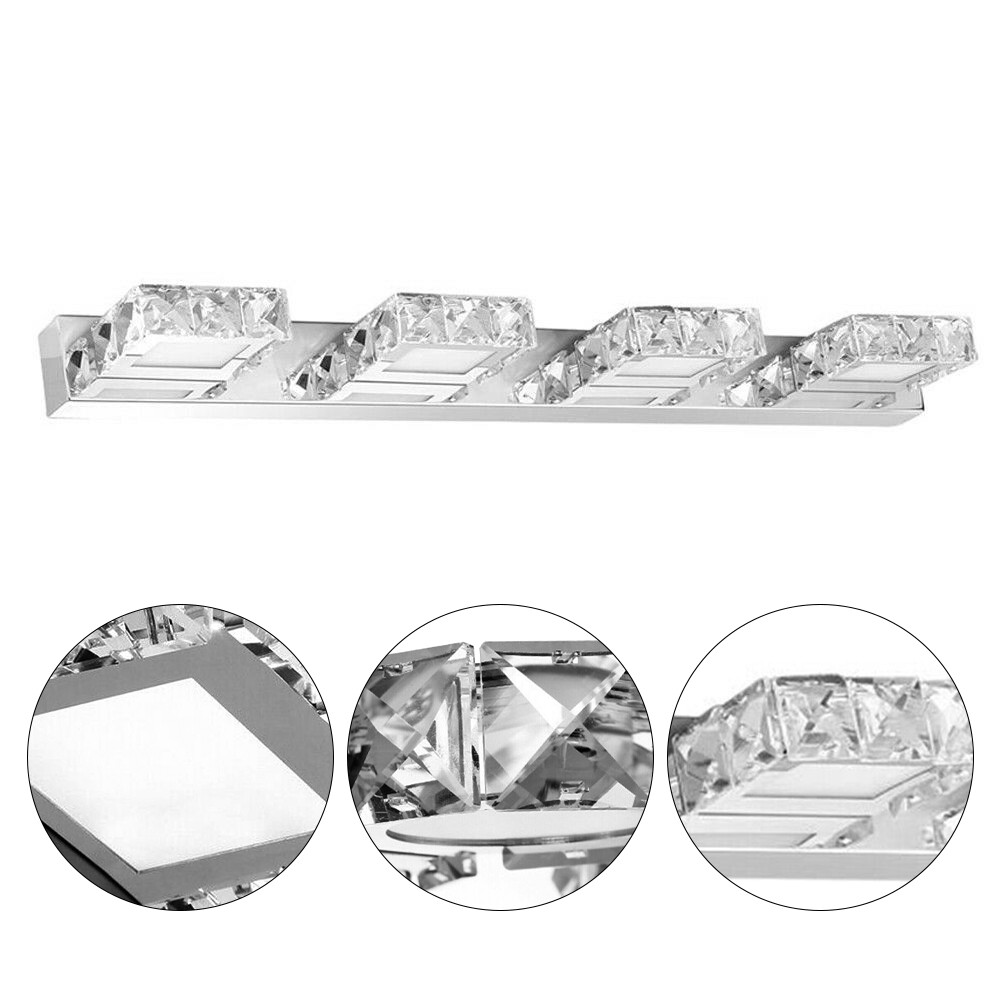 LED 4-Light Bathroom Vanity Light Fixture Over Mirror Modern Crystal Wall Lamps
