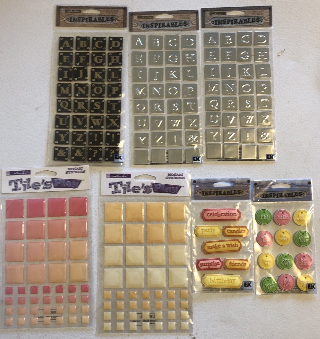 Sticko Inspirables Leather & Stone & Metal Stickers LOT SCRAPBOOKING STICKO