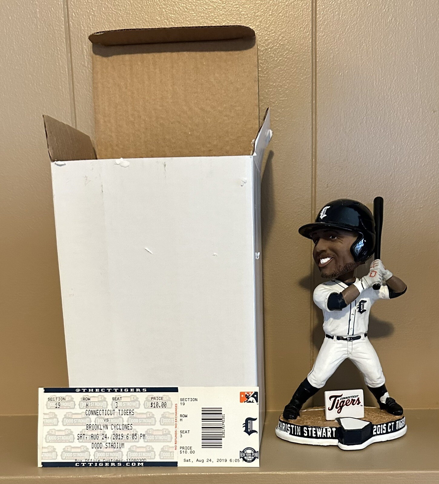 2019 CT Tigers Christin Stewart BobbleHead SGA Detroit Rare W/ticket Connecticut