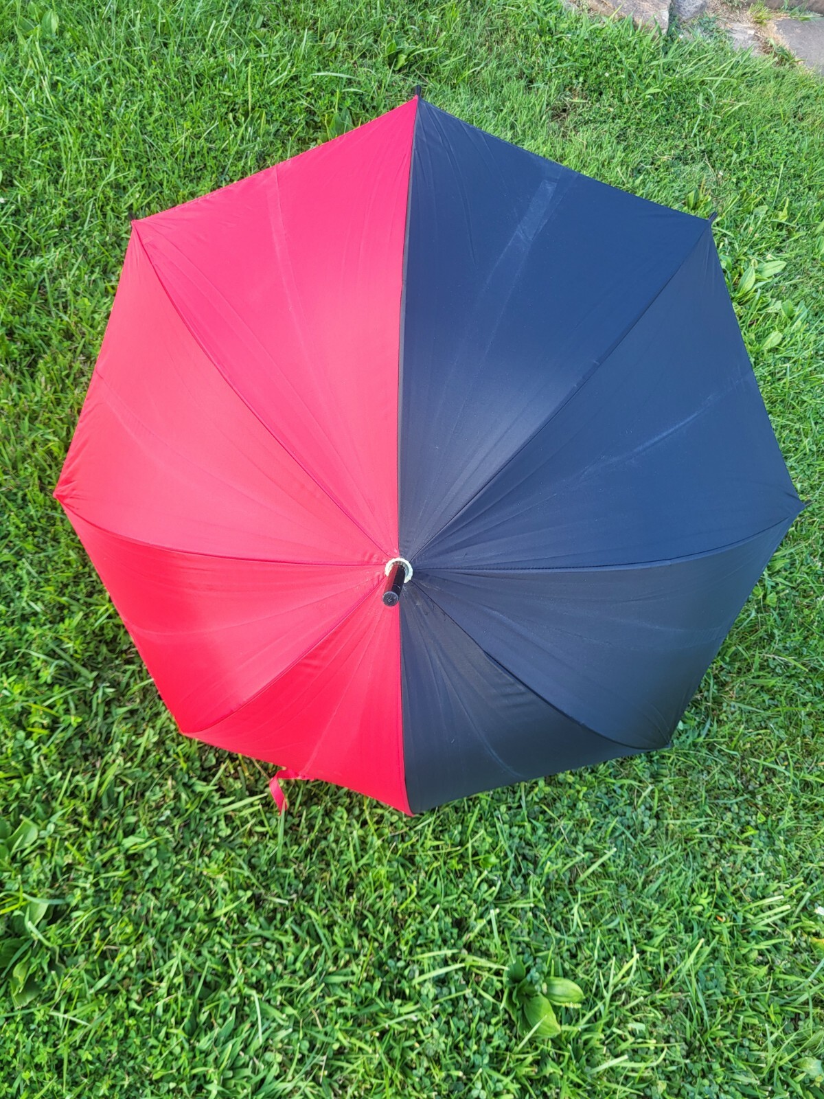36" Aramis "Playing To Win" Red & Black Umbrella Dice Handle Gambling Theme New