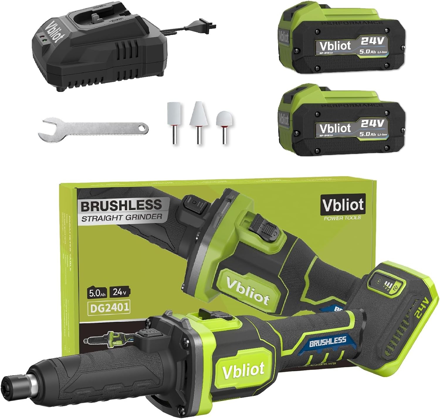 Cordless Die Grinder 6mm Collet Power Die Grinder W/ 3 Mode Speed Brushless
