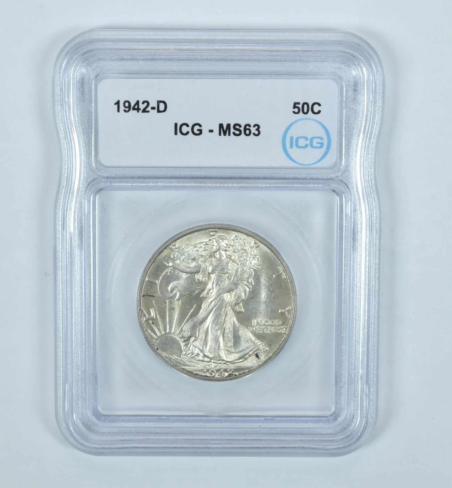 1942-D Walking Liberty Half Dollar MS63 ICG